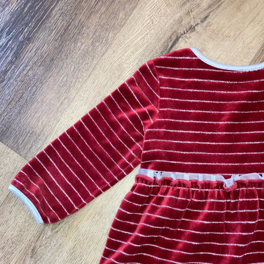 Hanna Andersson Red Velvet Dress Christmas Holiday Party Outfit Sparkle 4T - Picture 9 of 11
